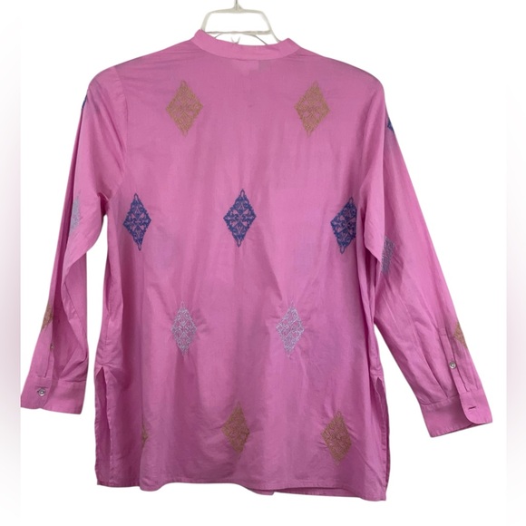 NWT- J. Jill Camellia cotton button up blouse. Size medium petite. - Picture 3 of 10